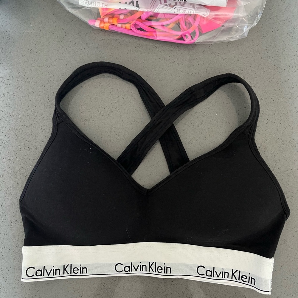 Calvin Klein Women's Black and Grey Bralette